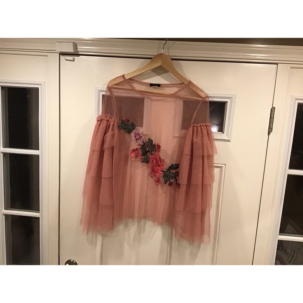 Mesh Top Wom. Sz M Pink Fairy Whimsigoth Cottagecore Feminine layered sleeve